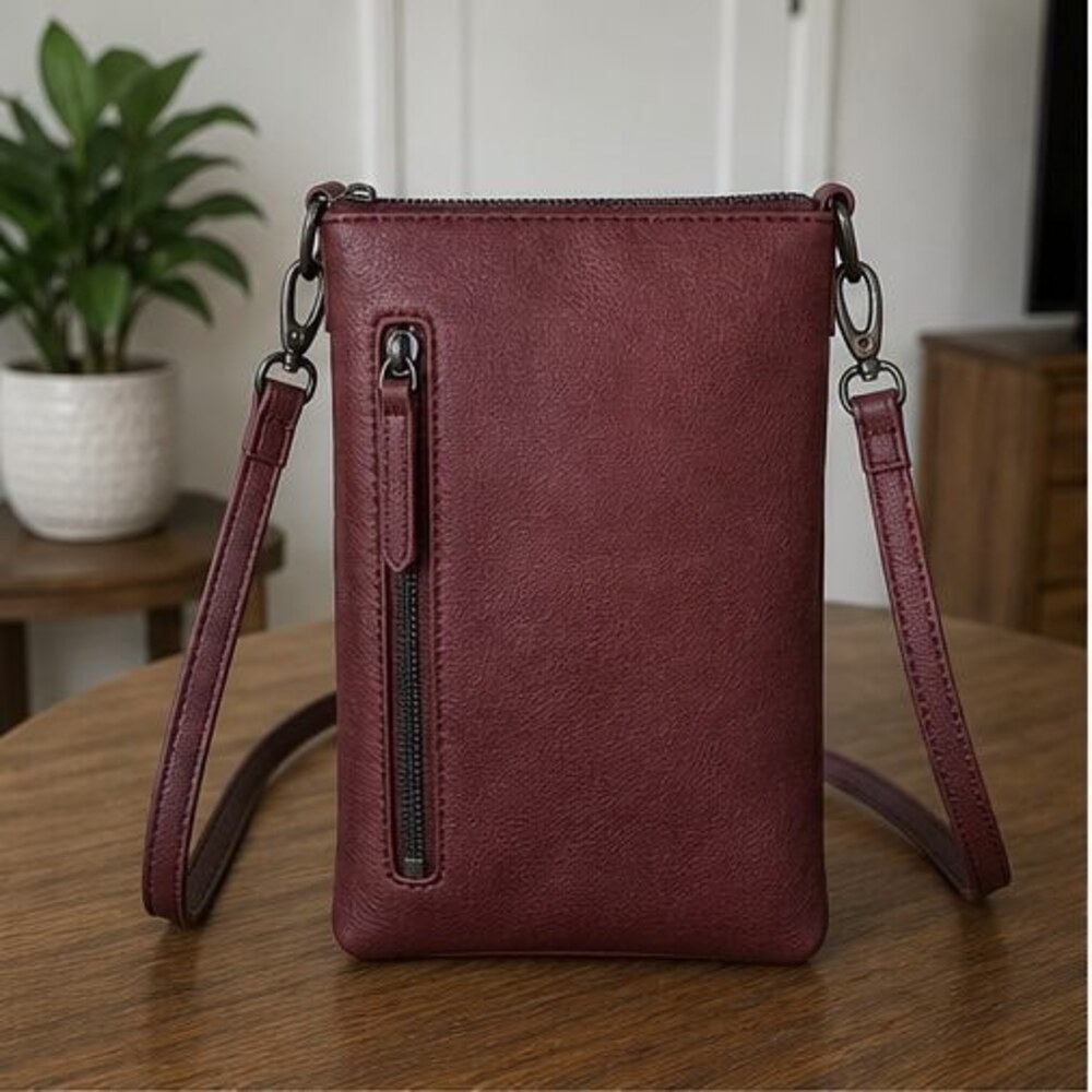 Mauve Nylon Crossbody Bag